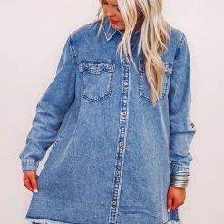 Purple Door Boutique Countryside Denim Button Down Dress Summer SALE