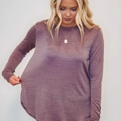 Mono B Athleisure Mono B Mauve Ribbed Mesh Top