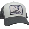 Men's Peach State Pride 'Georgia Patch' Mesh Back Trucker Hat - Ash Grey & Charcoal