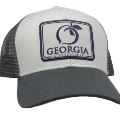Men's Peach State Pride 'Georgia Patch' Mesh Back Trucker Hat - Ash Grey & Charcoal