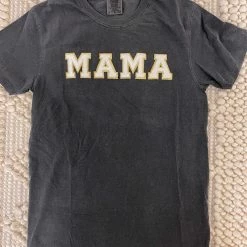 The Purple Door Boutique Mama Patch Charcoal Tee