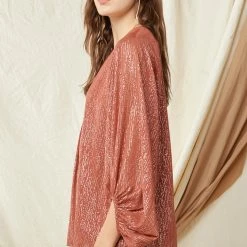 Purple Door Boutique Gold Metallic Speckled Marsala Top Ladies' 6 Purple Door Boutique Gold Metallic Speckled Marsala Top Ladies'
