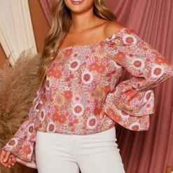 Purple Door Boutique New Arrivals Flower Power Mauve Floral Top