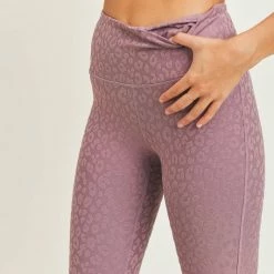 Mono B Athleisure Mono B Mauve Leopard Print Leggings
