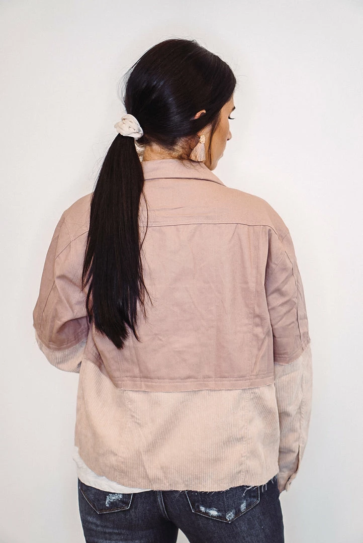 Purple Door Boutique Mauve Denim Colorblock Jacket 5 Purple Door Boutique Mauve Denim Colorblock Jacket