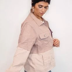 Purple Door Boutique Mauve Denim Colorblock Jacket 8 Purple Door Boutique Mauve Denim Colorblock Jacket