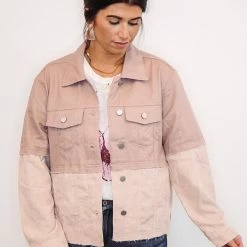 Purple Door Boutique Mauve Denim Colorblock Jacket 7 Purple Door Boutique Mauve Denim Colorblock Jacket