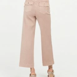 Spanx Stretch Twill Cropped Wide Leg Pant Mauve