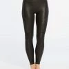Spanx Faux Leather Very Black Moto Leggings