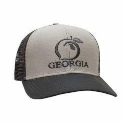 Hats Peach State Pride Georgia Mesh Back Trucker Hat - Charcoal