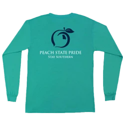 Peach State Pride Youth 'Classic Stay Southern' Long Sleeve - Seafoam