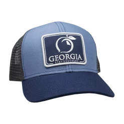 Peach State Pride 'Georgia Patch' Mesh Back Trucker Hat- Navy/Lake Blue