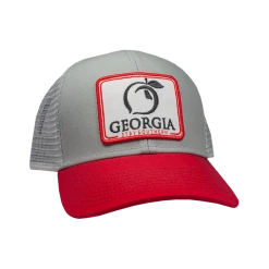 Peach State Pride 'Georgia Patch' Trucker Hat- Ash Grey/Red Hats