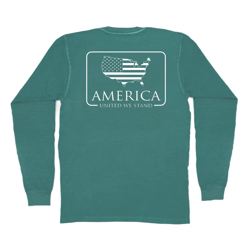 T-Shirts Peach State Pride 'American Patch' Long Sleeve - Emerald 1 T-Shirts Peach State Pride 'American Patch' Long Sleeve - Emerald