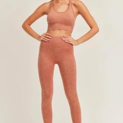 Mono B Athleisure Mocha Mousse Mono B Leggings Ladies'