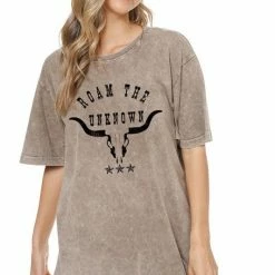 Purple Door Boutique New Arrivals Roam The Unknown Mocha Tee