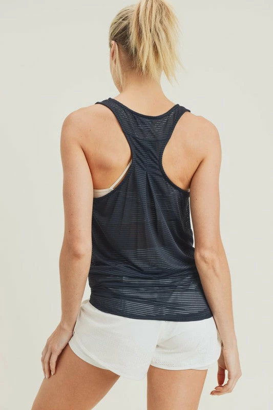 Mono B Athleisure Mono B Black Mesh Racerback Tank Top New Arrivals 4 Mono B Athleisure Mono B Black Mesh Racerback Tank Top New Arrivals