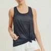 Mono B Athleisure Mono B Black Mesh Racerback Tank Top New Arrivals