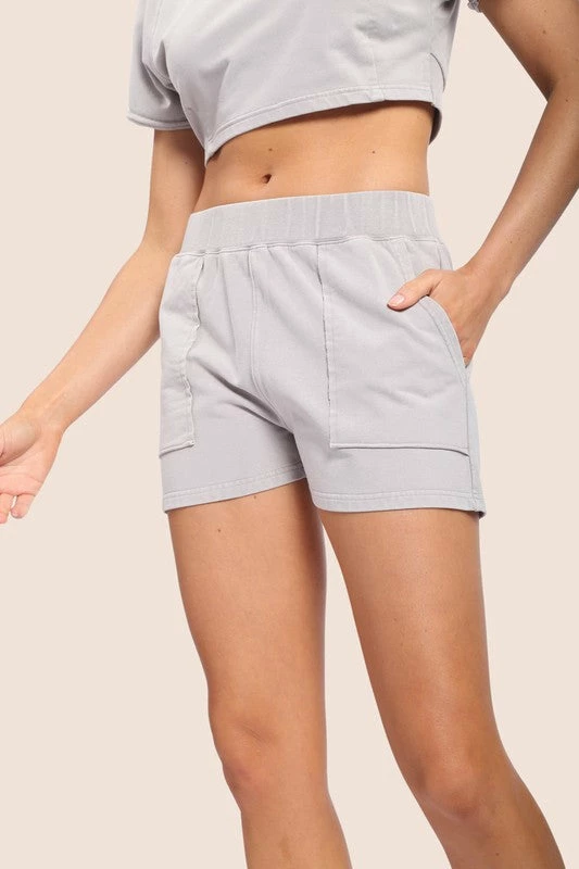 Mono B Athleisure Mono B Light Grey Shorts 1 Mono B Athleisure Mono B Light Grey Shorts