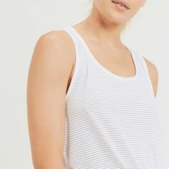 Mono B Athleisure New Arrivals Mono B White Mesh Racerback Tank Top