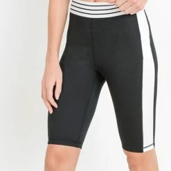 Mono B Athleisure Mono B Colorblock Black White Biker Shorts Ladies'