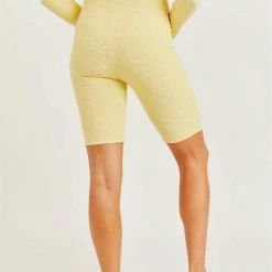 Mono B Athleisure Mono B Staying Sassy Lemonade Textured Biker Shorts 9 Mono B Athleisure Mono B Staying Sassy Lemonade Textured Biker Shorts