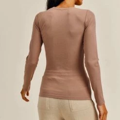 Mono B Athleisure New Arrivals Mono B Toast Micro Ribbed Top