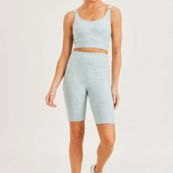 Mono B Athleisure Ladies' Mono B Camo Jacquard Surf Spray Biker Shorts