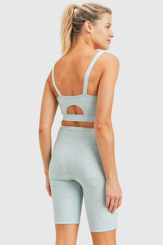 Mono B Athleisure Ladies' Mono B Textured Camo Surf Spray Sports Bra 2 Mono B Athleisure Ladies' Mono B Textured Camo Surf Spray Sports Bra