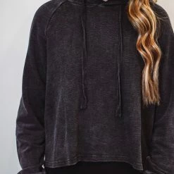 Mono B Athleisure New Arrivals Mono B Black Hooded Top