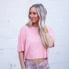 Mono B Athleisure Mono B Coral Pink Boxy Athleisure Top