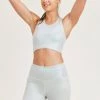Mono B Athleisure Mono B Iridescent Silver Foil Racerback Sports Bra