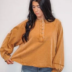 Purple Door Boutique Mustard Dolman Knit Top