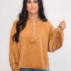 Purple Door Boutique Mustard Dolman Knit Top