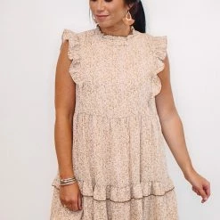 Purple Door Boutique Vintage Olive Tiered Babydoll Dress