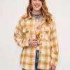 Purple Door Boutique New Arrivals Winter Sunshine Mustard Plaid Shacket
