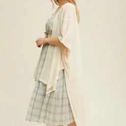 Purple Door Boutique Knit Duster In Natural