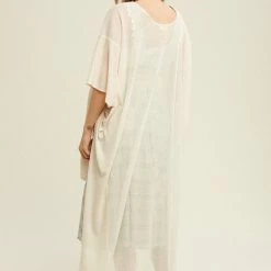 Purple Door Boutique Knit Duster In Natural