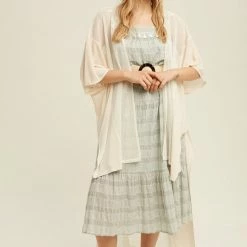 Purple Door Boutique Knit Duster In Natural