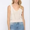 Purple Door Boutique Natural Cable Knit Tank Top Ladies'