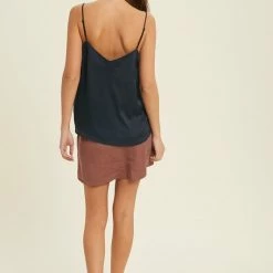 Purple Door Boutique Forever You Satin Navy Tank Top Ladies' 7 Purple Door Boutique Forever You Satin Navy Tank Top Ladies'