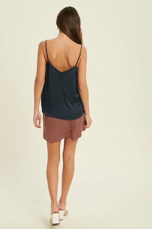 Purple Door Boutique Forever You Satin Navy Tank Top Ladies' 4 Purple Door Boutique Forever You Satin Navy Tank Top Ladies'