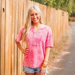 The Purple Door Boutique Summer Knit Fuchsia Top