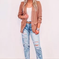 Purple Door Boutique Small Town Charm Hazelnut Blazer