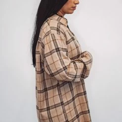 Purple Door Boutique New Arrivals Classic Tan Plaid Flannel Shirt