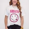 Distressed Vintage Couture White Nirvana Tee Ladies'