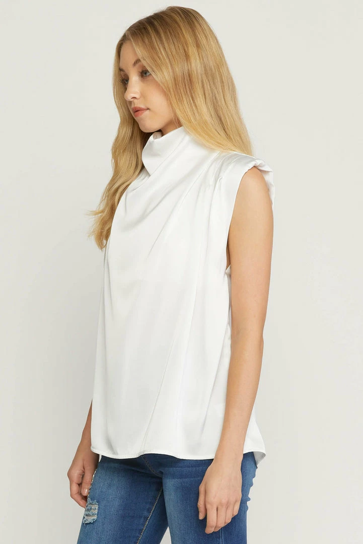 Purple Door Boutique Satin Elegance Off White Top Ladies' 2 Purple Door Boutique Satin Elegance Off White Top Ladies'