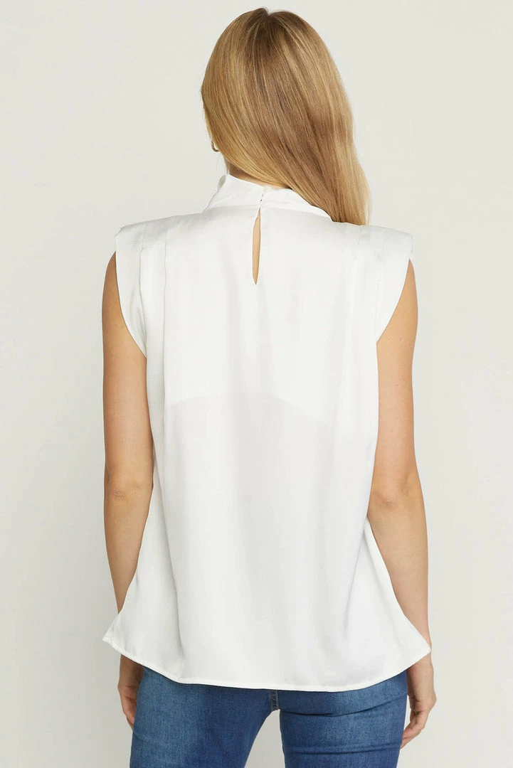 Purple Door Boutique Satin Elegance Off White Top Ladies' 4 Purple Door Boutique Satin Elegance Off White Top Ladies'