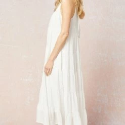 Purple Door Boutique Sunday Evening Off White Maxi Dress