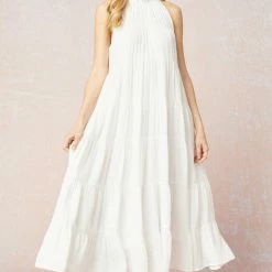 Purple Door Boutique Sunday Evening Off White Maxi Dress